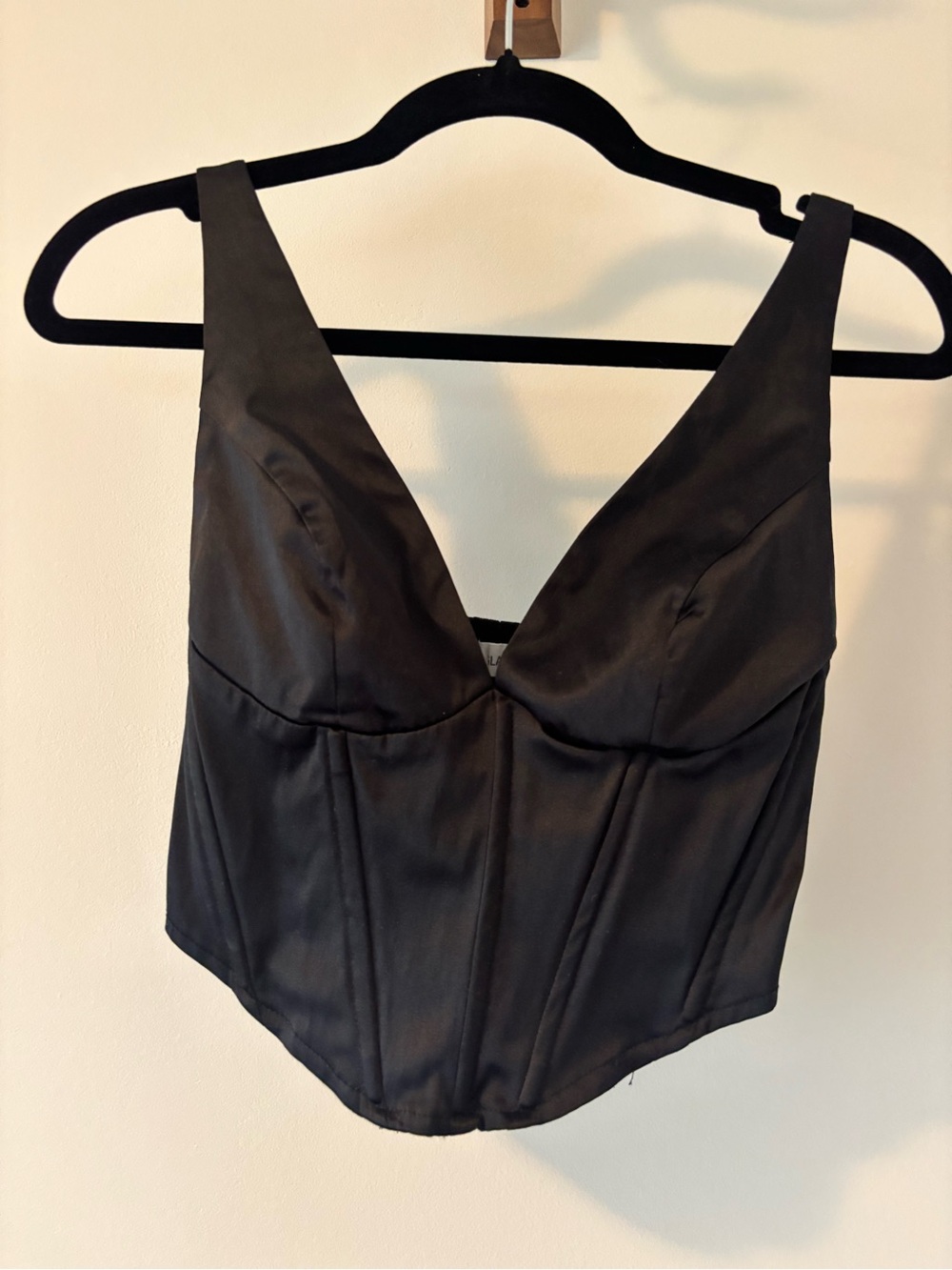Glassons Black Satin Corset Top -Size M (fits S/M)